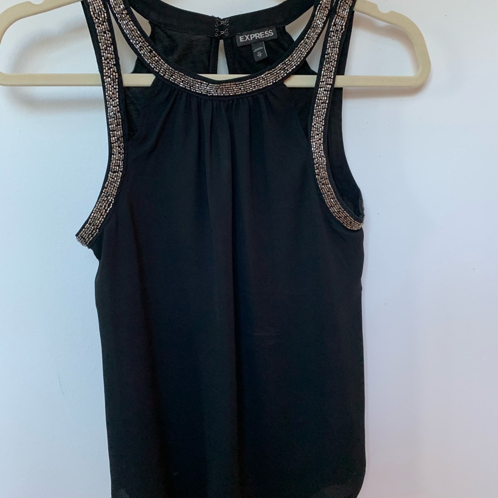 express black top with silver beading